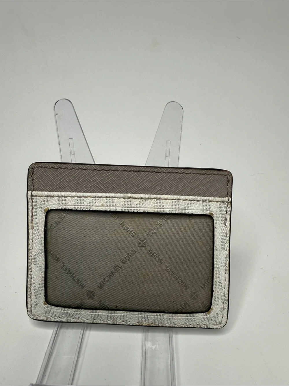 Michael Kors Slim Wallet White and Gray Monogram